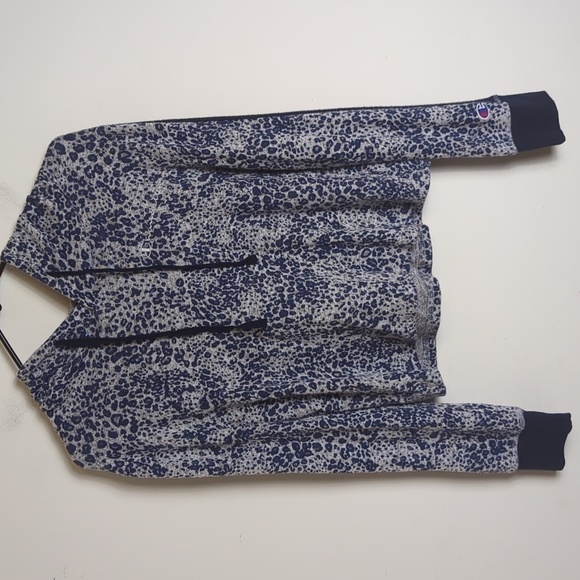 Y2kChampion So Soft Knit Blue Animal Print Loungewear Crop - Picture 9 of 9